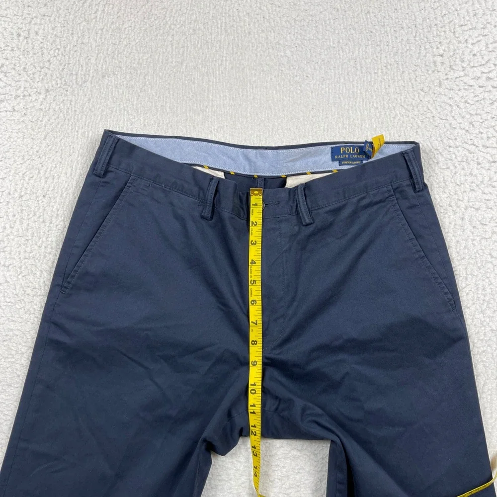 Polo Ralph Lauren Bedford Chino Pant Mens 36x30 Navy Blue Stretch Slim Trousers